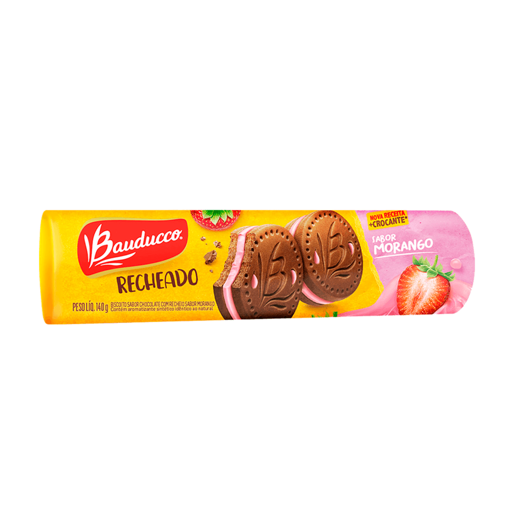 BISCOITO BAUDUCCO RECHEADO 140G MORANGO - cricare