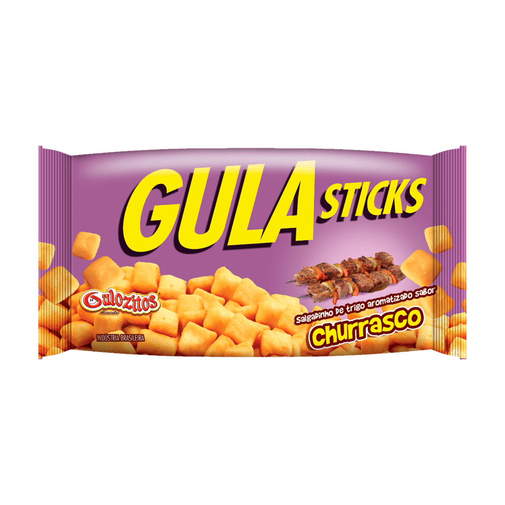 SALGADINHO GULOZITO GULA STICKS 70G CHURRASCO - cricare