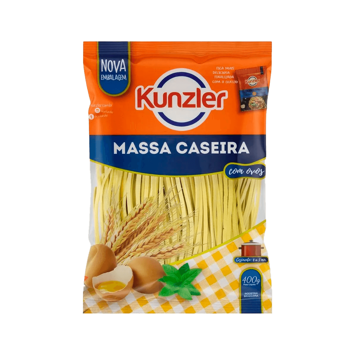 MASSA CASEIRA KUNZLER PCT 400G TAGLIERINE